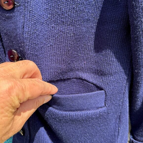 Vintage College Letterman Cardigan Blue Sweater Tennessee American Size Medium - Picture 7 of 7